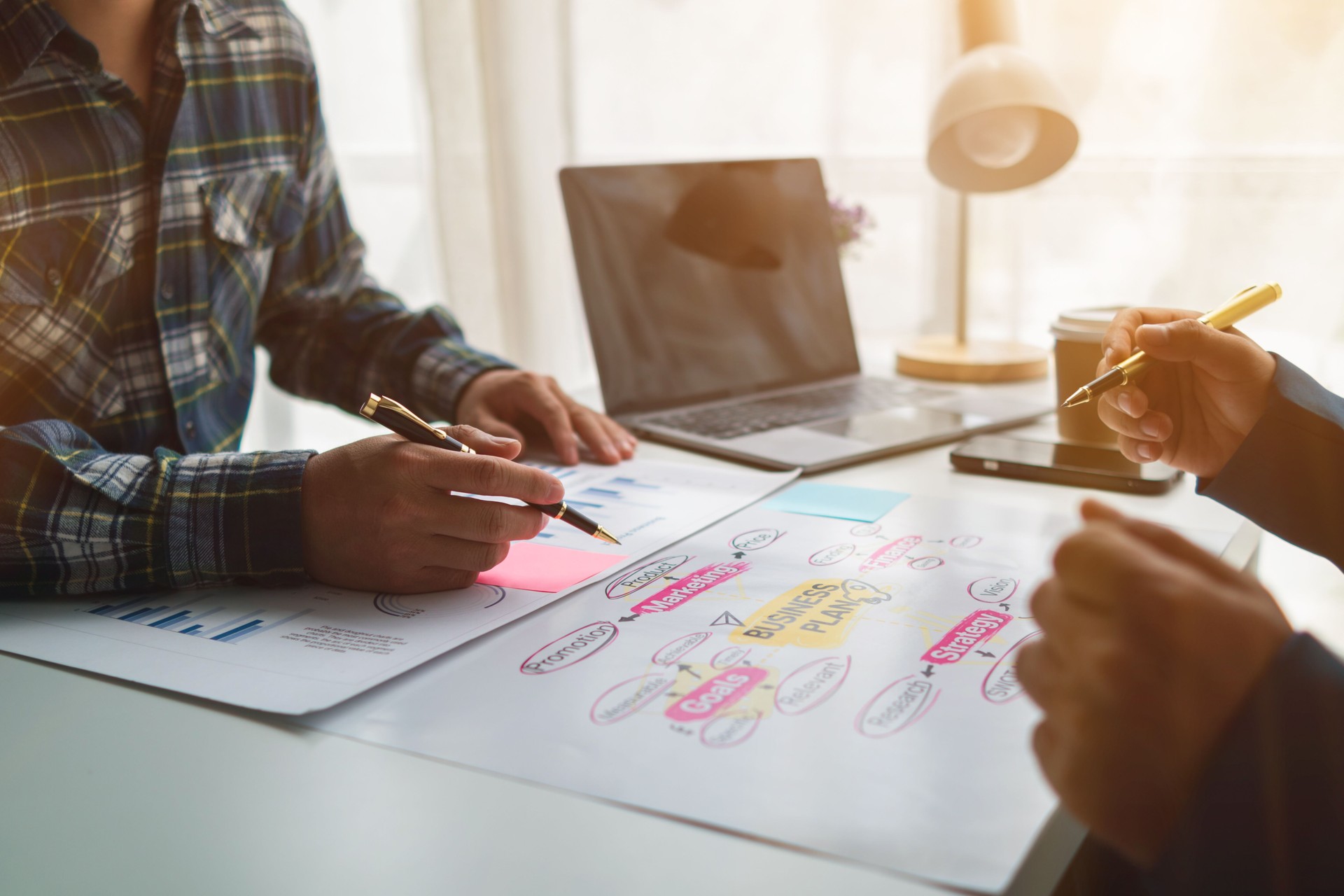 Businessmen team in conference room are introducing and consulting each other to make good business profits. concept of mentoring and consulting between investor to exchange knowledge.